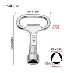 Clé à clé universelle pour serrure de porte d'ascenseur Clé utilitaire pour <span class=keywords><strong>plombier</strong></span> Clé triangulaire intérieure pour armoires électriques Trains de métro - Product Image 5
