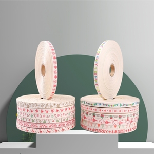 Cinta ecológica de doble cara de algodón 100% de alta calidad Patrón de celebraciones de 15mm de ancho - Product Image 2