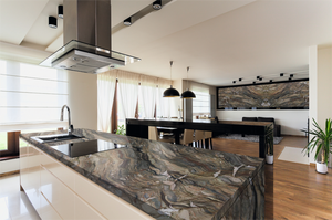 Dalle en quartzite de la route de la soie au design moderne Grande dalle d'agate pour les repas Caractéristiques extérieures pour les meubles de salle de bains muraux - Product Image 5