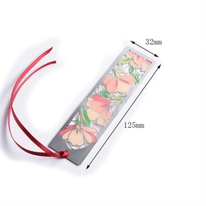 Typical Design High Quality Hollow Metal <b>Bookmark</b> With Silk Ribbon - Product Image 4
