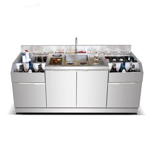 Custom Commercial Stainless Steel <b>Bar</b> Counter Workstation Nightclub Cafe Restaurant Table with Sink <b>Bar</b> Sets - Product Image 1
