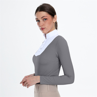 Camisas de Competición para Mujer, Ropa de Equitación, Camisetas Ecuestres de Malla Transpirable para Dama