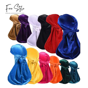 Cheveux Du Rag Velvet Velours Homme Personnaliser velours satin <span class=keywords><strong>durag</strong></span> durags pour hommes soie logo personnalisé velours - Product Image 1