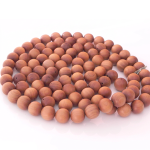 Nouvelles perles de Mala bouddhistes sculptées en bois de santal, design unique, 20 mm, perles en bois naturel colorées avec motifs ronds - Product Image 1