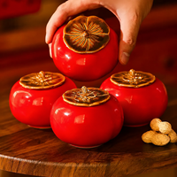 Pot en céramique en forme de kaki, ornement de table, idéal pour la décoration d'automne et comme cadeau. Parfait pour Halloween, Thanksgiving, Noël