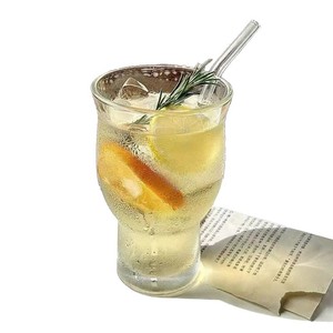 Wide Mouth Transparent Glass Cup 400ml 300ml Set For Beverages Juices Coffee Party Use Solid Color Design - Product Image 5