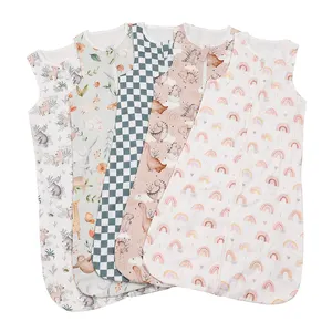 Unisex bé ngủ bao tre bông Muslin Swaddle bé túi ngủ Dây Kéo Túi Ngủ Bao cho trẻ mới biết đi bé gái cậu bé