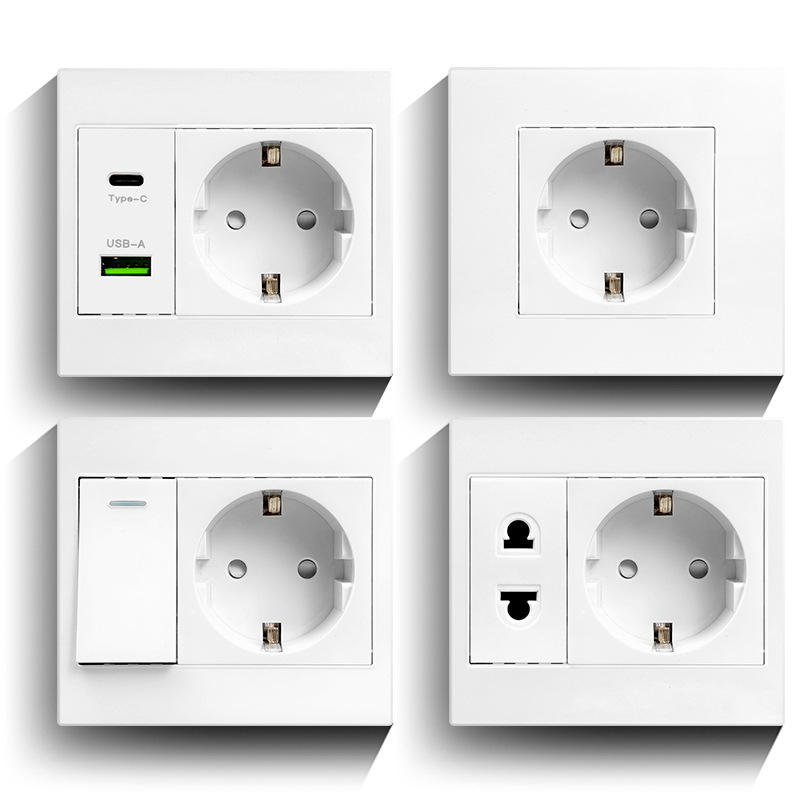 USB Type-C Wall Socket EU Korean Spanish Irish Standard IP44 10A Rated ...