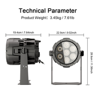 Projecteur LED PAR SHEHDS 7*18W RGBWAUV 6-en-1, étanche IP66, DMX512, pour extérieur, DJ, scène, mariage, discothèque, événement