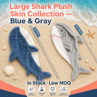 Grande peau de requin en peluche semi-finie ultra douce 50/70cm, rembourrée en coton PP, anti-stress, cadeau d'anniversaire