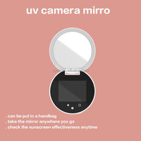Espejo Compacto Portátil Inteligente de Doble Cara con Luz LED y Cámara UV, con Logotipo Personalizado, para Maquillaje, Protección Solar Facial Visible y Protección de la Piel
