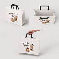 Sacs en papier kraft écologiques, recyclables et jetables personnalisés avec poignées pour la restauration rapide, les barbecues et les plats à emporter