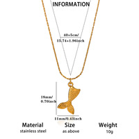 Collier en acier inoxydable plaqué or, résistant à la corrosion, avec texture de poisson Koi, tendance sur TikTok, de la marque Fanhua Jewelry