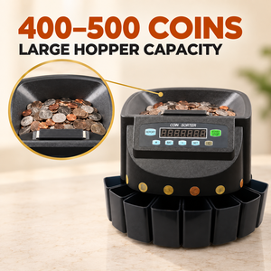 Compteur et trieur <span class=keywords><strong>de</strong></span> <span class=keywords><strong>pièces</strong></span> <span class=keywords><strong>de</strong></span> monnaie portable en plastique CS-5502-EURO avec écran LED, 270 <span class=keywords><strong>pièces</strong></span>/min, pour le comptage <span class=keywords><strong>de</strong></span> monnaie bancaire - Product Image 1