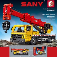 Senbao 712016-712037 Sany Heavy Industry Engineering Vehicle Crane Excavator Boys Educational ABS Plastic Building Blocks