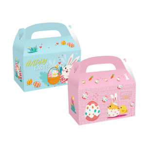 Confezione regalo personalizzata per bunny <span class=keywords><strong>happy</strong></span> easter festival confezione di caramelle biscotto cibo da forno torta timpano scatole di carta con manico - Product Image 1