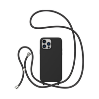 Étui de téléphone mains libres réglable à porter en bandoulière pour iPhone séries 16, 17, 18 avec long cordon tressé, anti-chute et anti-perte pour l'extérieur