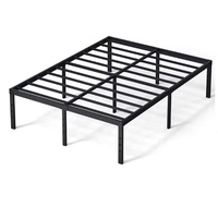 Cadre de lit double pliable en bois massif renforcé d'acier Tatami 1,5 m 1,8 m