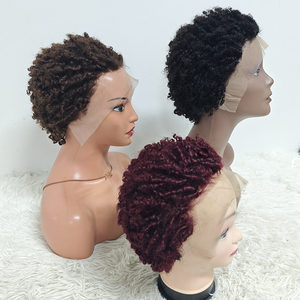 Promoción Letsfly: Peluca Afro Rizada Corta Pixie sin Pegamento, Cabello Humano Remy, Peluca Frontal de Encaje Transparente 13x4, Venta al por Mayor, $24.6 - Product Image 2