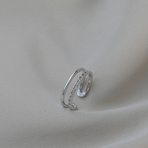 Double Layer <b>Plain</b> Band <b>Ring</b> For Women Geometric Design <b>Silver</b> Color Gift Jewelry - Product Image 4