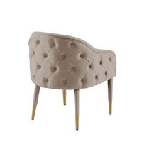 Chaise de salle à manger moderne en velours avec pieds en bois Fauteuil en acier pour restaurant, maison, appartement, bureau ou bar