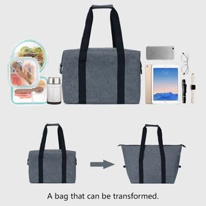 Sac isotherme pliable personnalisé avec logo pour pique-nique, livraison de repas, vin, glace, déjeuner – Conception mince et souple pour voyage - Product Image 2