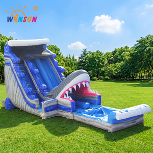 สไลเดอร์น้ำเป่าลมรูปฉลาม WINSUN PVC รุ่น WSS-355 รับน้ำหนักได้ 100-500 กก. ปรับแต่งสี/ขนาดได้ สำหรับสวนน้ำกลางแจ้ง ห้างสรรพสินค้า - Product Image 1