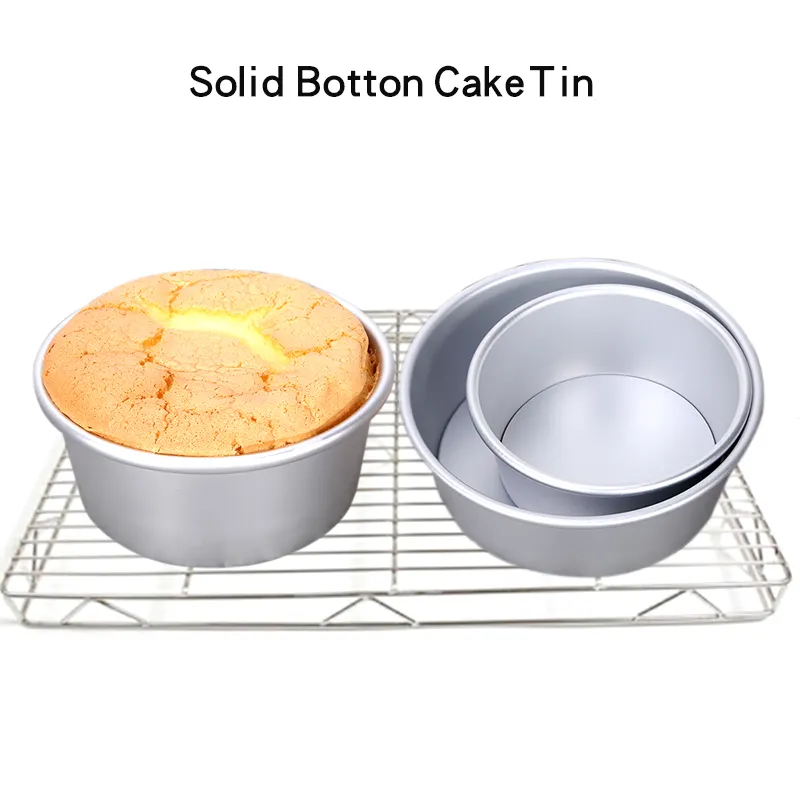 뜨거운 판매 짖는 부엌 바닥 이동식 케이크 팬 라운드 알루미늄 쉬폰 케이크 금형