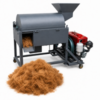 Machine de défibération de fibres de coco à haute efficacité, équipement de traitement des coques de coco pour le broyage, le concassage, le déchiquetage et la séparation