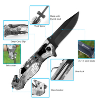 Vente chaude en gros de Chine, couteau de poche EDC OEM en acier inoxydable 3Cr13 à pointe tombante, manche en aluminium, pliable, imprimé en 3D, pour la chasse et le camping