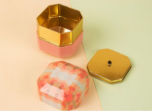 Portable 50ml square Candle Flower Tea Can Packaging sealed <b>Tinplate</b> Octagon Shape Chocolate Tin Box - Product Image 2