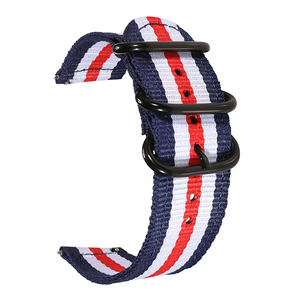 Bracelet de montre <span class=keywords><strong>Nato</strong></span> en nylon de 20mm <span class=keywords><strong>22mm</strong></span>, deux pièces de rechange, pour Samsung Garmin Huawei Xiaomi Smartwatch, avec nervures - Product Image 4