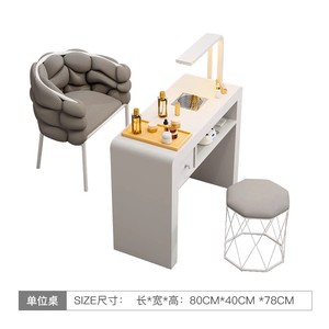 Top Selling Hot Sale Nail Salon Furniture <b>White</b> Black Wood Manicure <b>Table</b> with Light Vacuum Cleaner Nail <b>Table</b> and 2 Chairs - Product Image 6