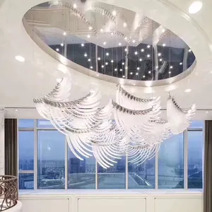 Personnalisé restaurant hall grand projet de luxe D'intérieur moderne d'ingénierie commerciale a mené la lumière de lustre