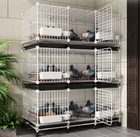 Grande cage à pigeons pour l'élevage à domicile, l'appariement des pigeons voyageurs, l'élevage de pigeons à viande, le poulailler/pigeonnier à trois étages