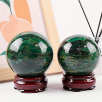 Vente en gros de boules de pierre naturelle Verdite polies, sphères de cristal de jade vert africain pour la méditation, la décoration de la maison, la guérison, pierres précieuses