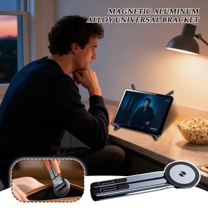 Soporte Magnético de Aluminio para Teléfono, Escritorio, para <span class=keywords><strong>iPhone</strong></span>, iPad, Soporte para Laptop, Ángulo Ajustable, Portátil, Plegable, Trípode - Product Image 2