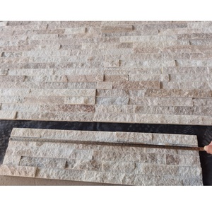 Revêtement mural en pierre empilée naturelle, économique et populaire, couleur blanc doré, pour la décoration extérieure des maisons - Product Image 4