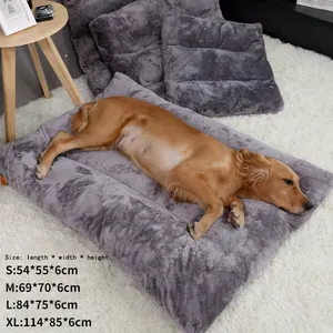 Cama de felpa larga para perro, colchón de relleno de PP, tamaño y Color personalizado, cómodo, impermeable, fabricación