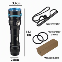 Lampe de plongée à haute capacité avec batterie 21700 4000mAh, 4 modes, IPX8, étanche, en alliage d'aluminium SST40, lampe de plongée sous-marine