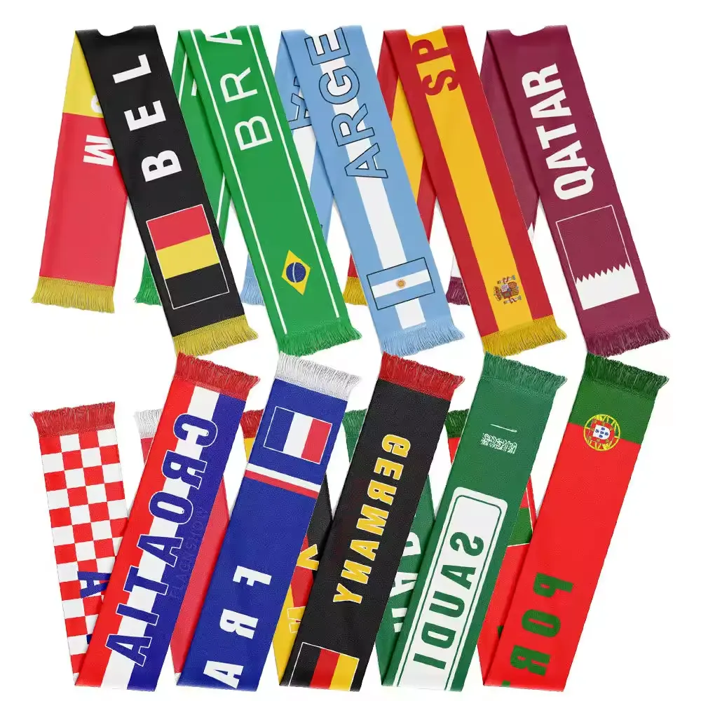 Custom Logo Other Scarves Knitted Polyester Scarf Sports Football Fan Scarf