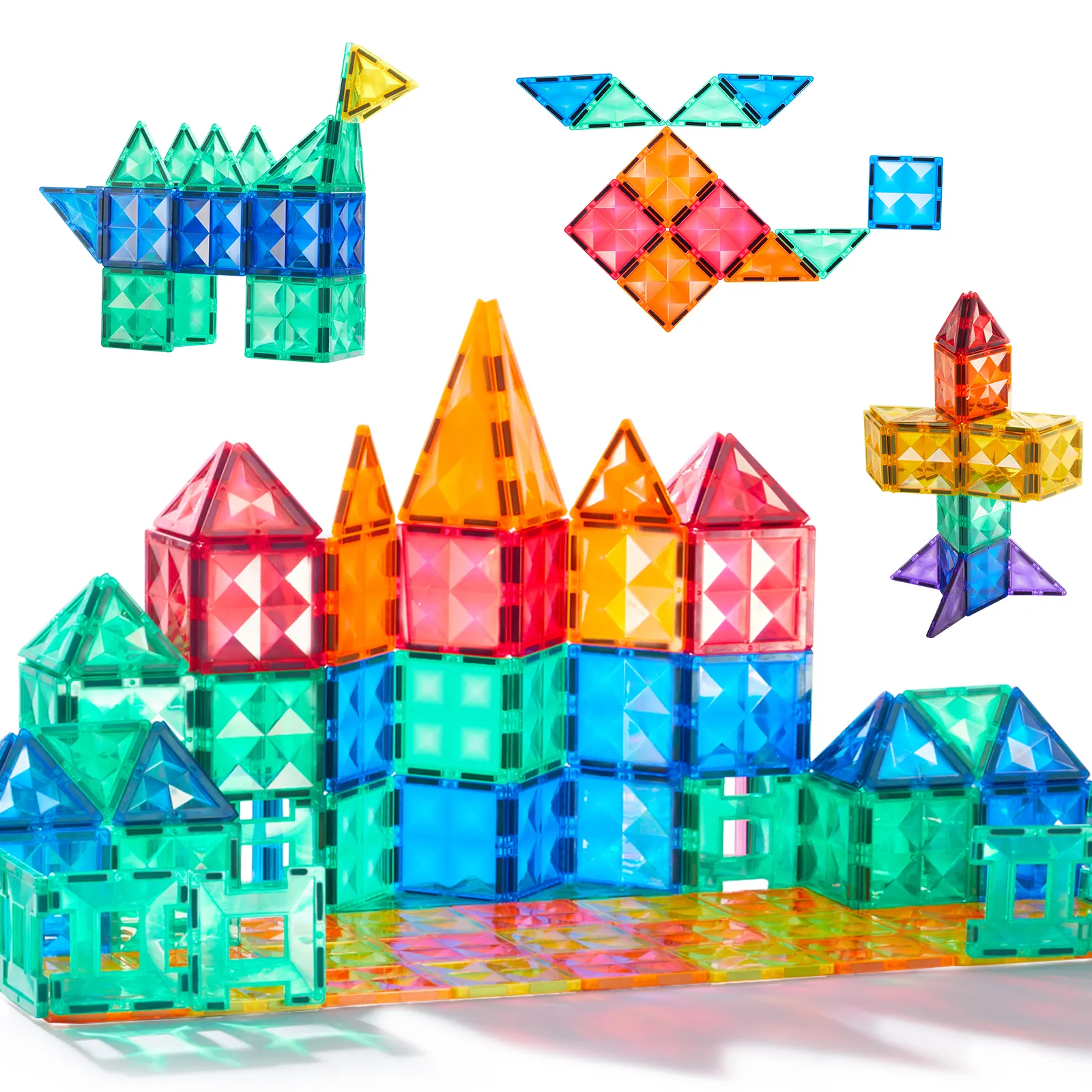 Mideer บล็อกแม่เหล็กของเล่นเพื่อการศึกษา CT1210ที่มีสีสัน-60ชิ้นของเล่นแม่เหล็ก Montessori สำหรับเด็ก
