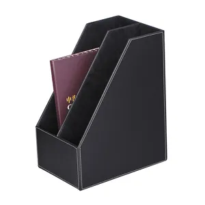 Magazine Holder Magazine Rack Floor PU Leather File Holder Newspaper Book Storage Basket Document File Folder Organizer