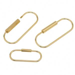 Porte-clés en laiton durable avec fermoir à vis, design personnalisé pour hommes et femmes, style simple, porte-clés de voiture - Product Image 2