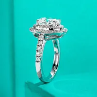 MUSHAN Luxus-Schmuck 925 Sterling Silber Ringband für Damen GRA-Zertifizierter Moissanit Diamant Smaragd D-Farbe Ringe Feiner Schmuck