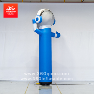 360 su misura cartone animato all'aperto onda <span class=keywords><strong>blu</strong></span> pubblicità ballerino gonfiabile dell'aria benvenuto per i ballerini dell'aria per uso esterno - Product Image 3