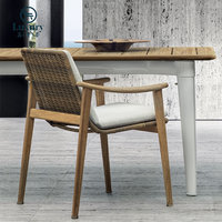Chaise de jardin en teck moderne, confortable et durable - Mobilier d'extérieur imperméable pour salle à manger et terrasse d'hôtel
