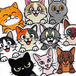 Nouvelle broderie thermocollante, patchs mignons de chats variés pour la décoration de vêtements et de sacs - Product Image 2
