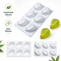 AKOKO Moule en silicone pour gâteau mousse à 6 feuilles Pâtisserie occidentale française Moule à chocolat décoré de feuilles de chocolat