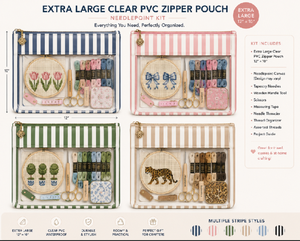 Pochette zippée extra large en PVC transparent <span class=keywords><strong>pour</strong></span> le rangement des aiguilles à broder, sac organisateur de projets imperméable avec fenêtre transparente - Product Image 1